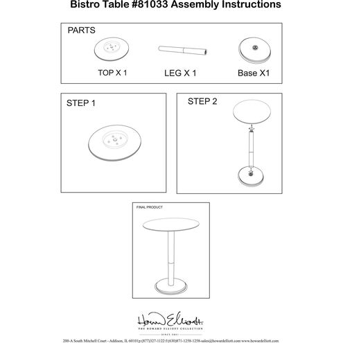 Micca White and Gray with Silver Bistro Table